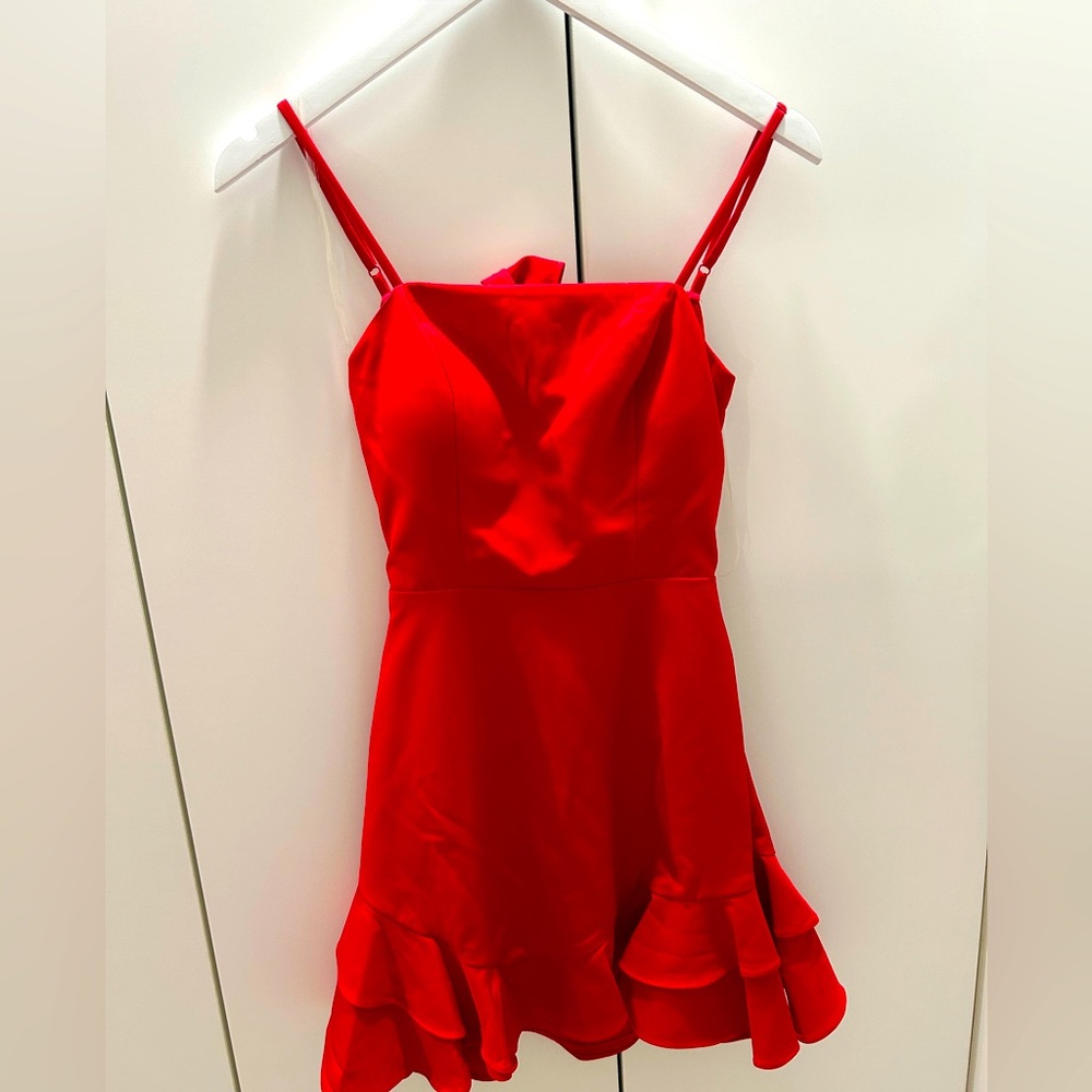 NEVER WORN STILL HAS TAGS RED DRESS (size 3 basically XS/Small) SO CUTE